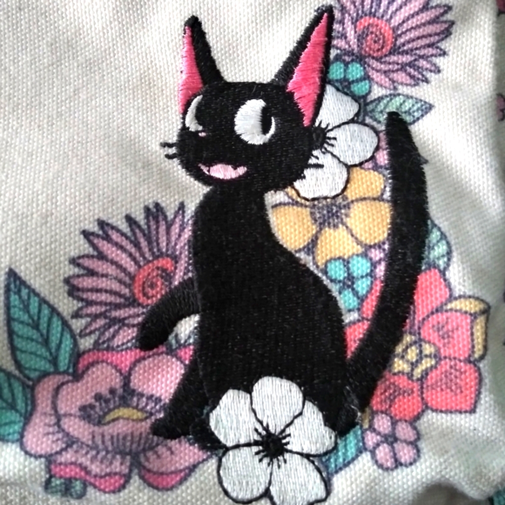 Her Universe, Studio Ghibli,Kiki's Delivery Service Jiji Floral Slouch Backpack